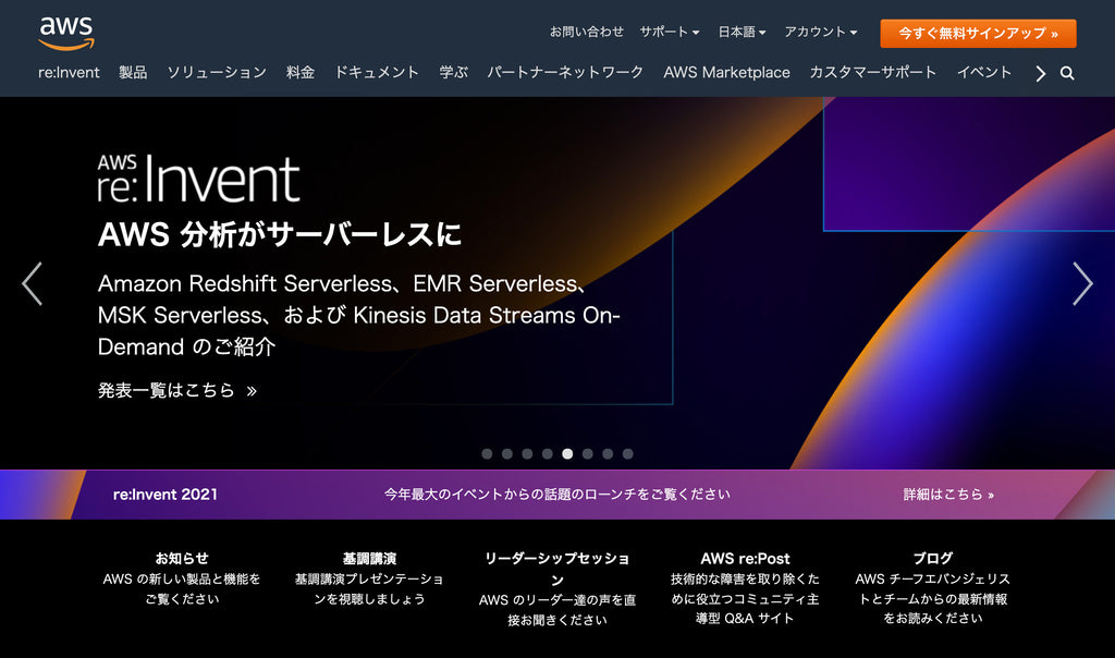 AWS top screen