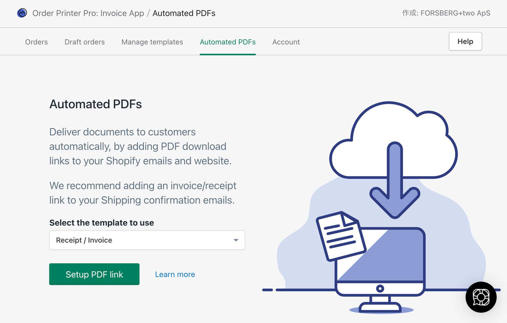 PDF download settings