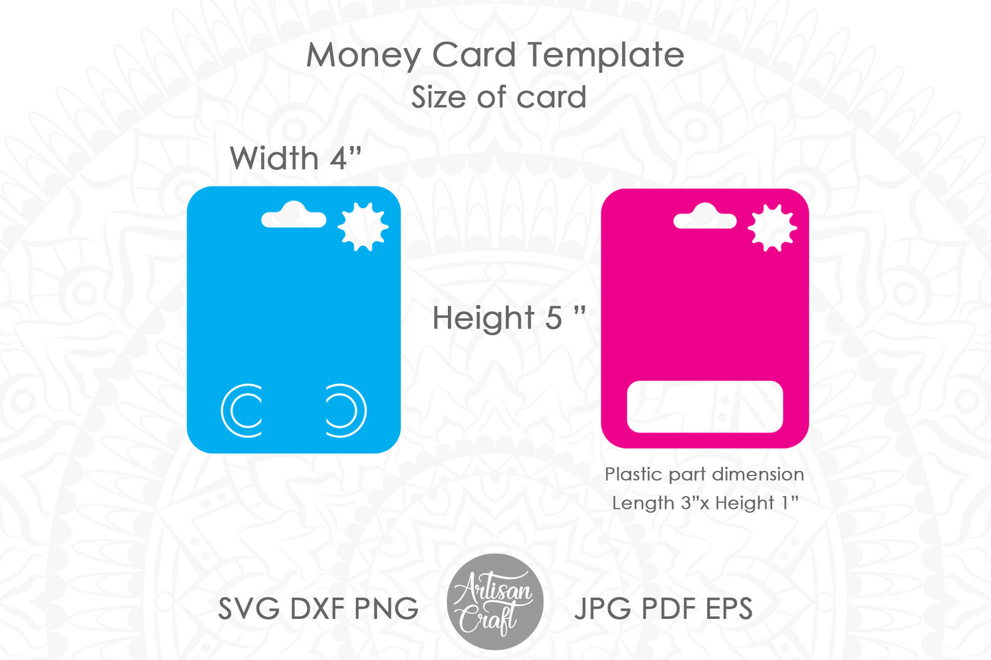 Money card template SVG cut file bundle