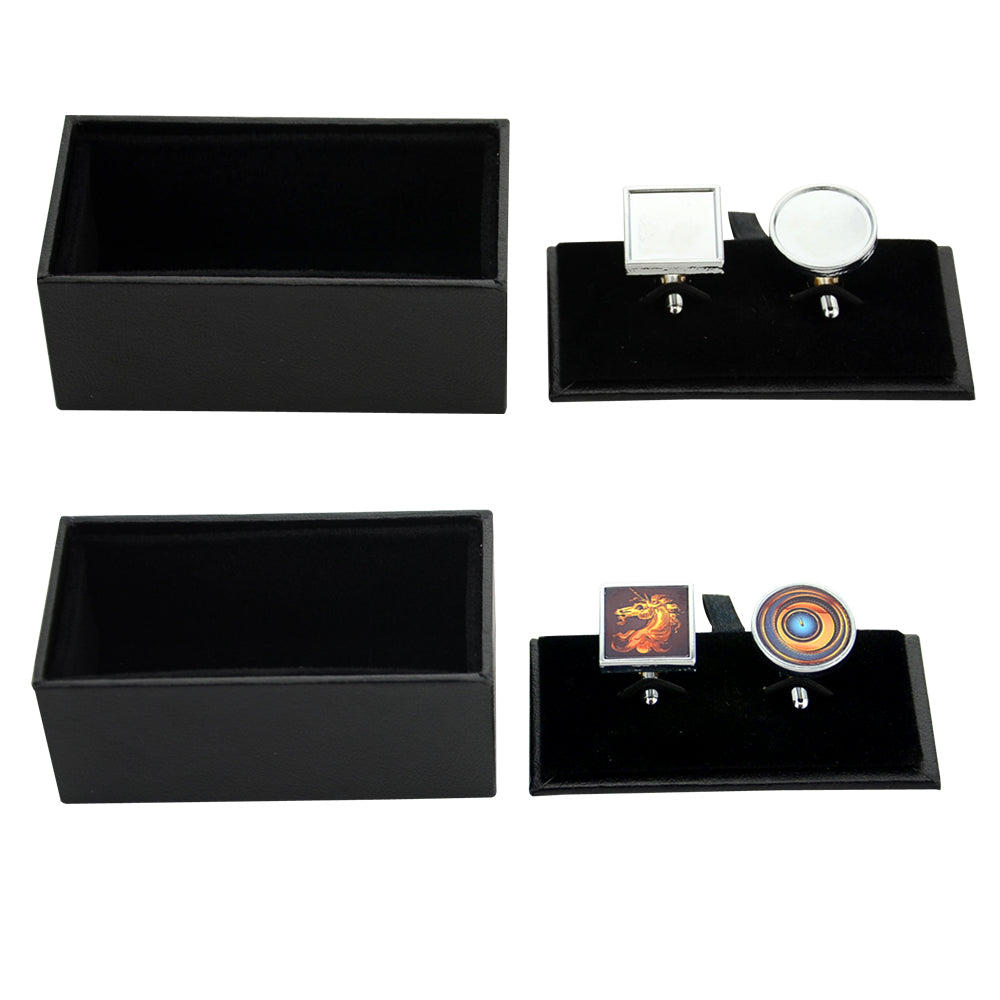 Sublimation Cufflink Blanks Set-SquareRound Design