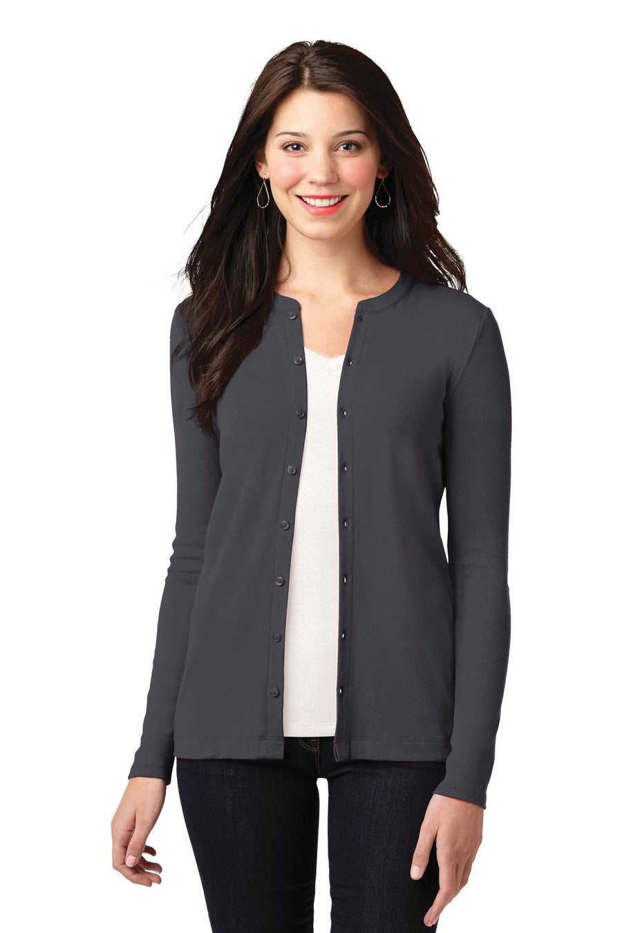 Port Authority Concept Stretch Button-Front Cardigan.