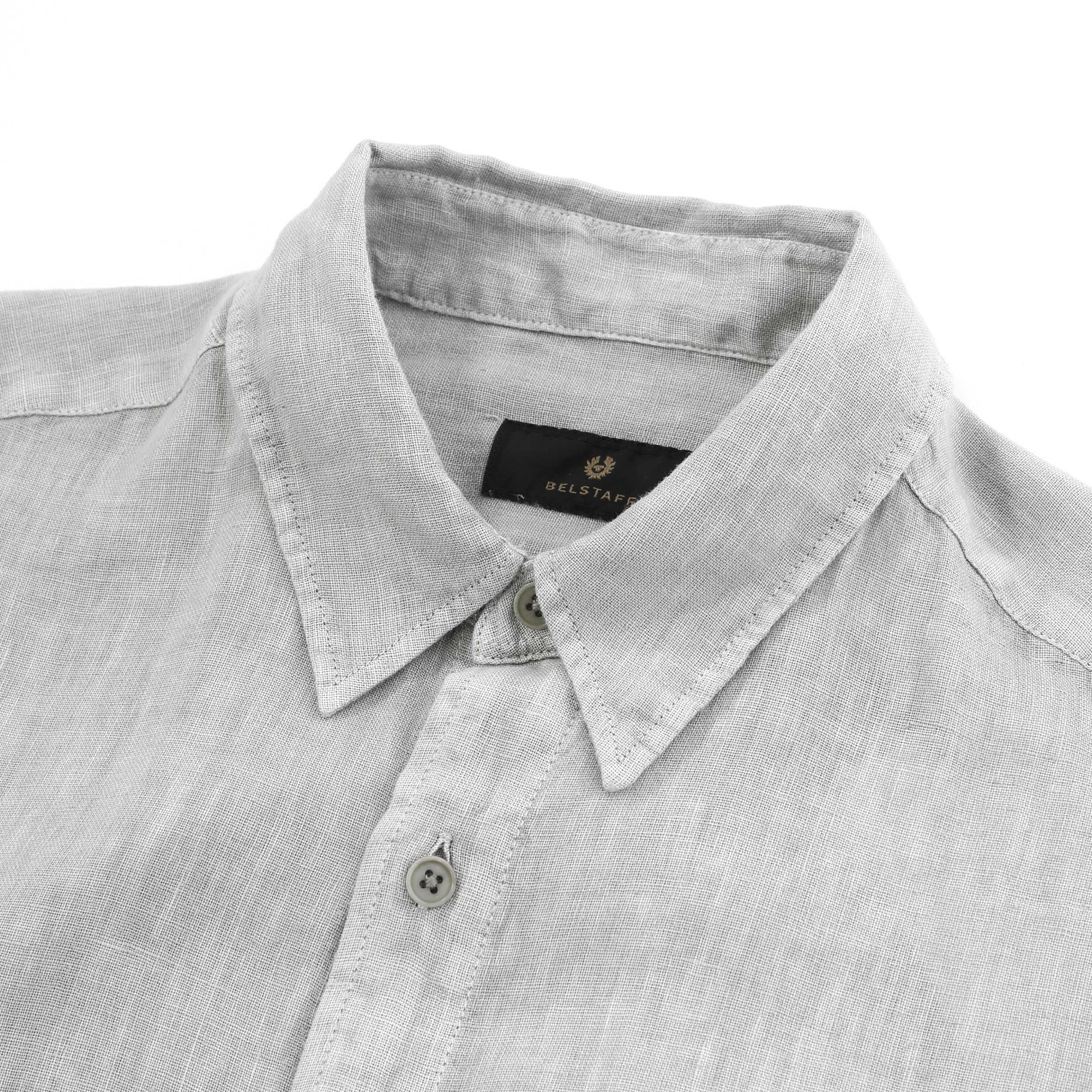 Belstaff Scale Linen Shirt in Cloud Grey