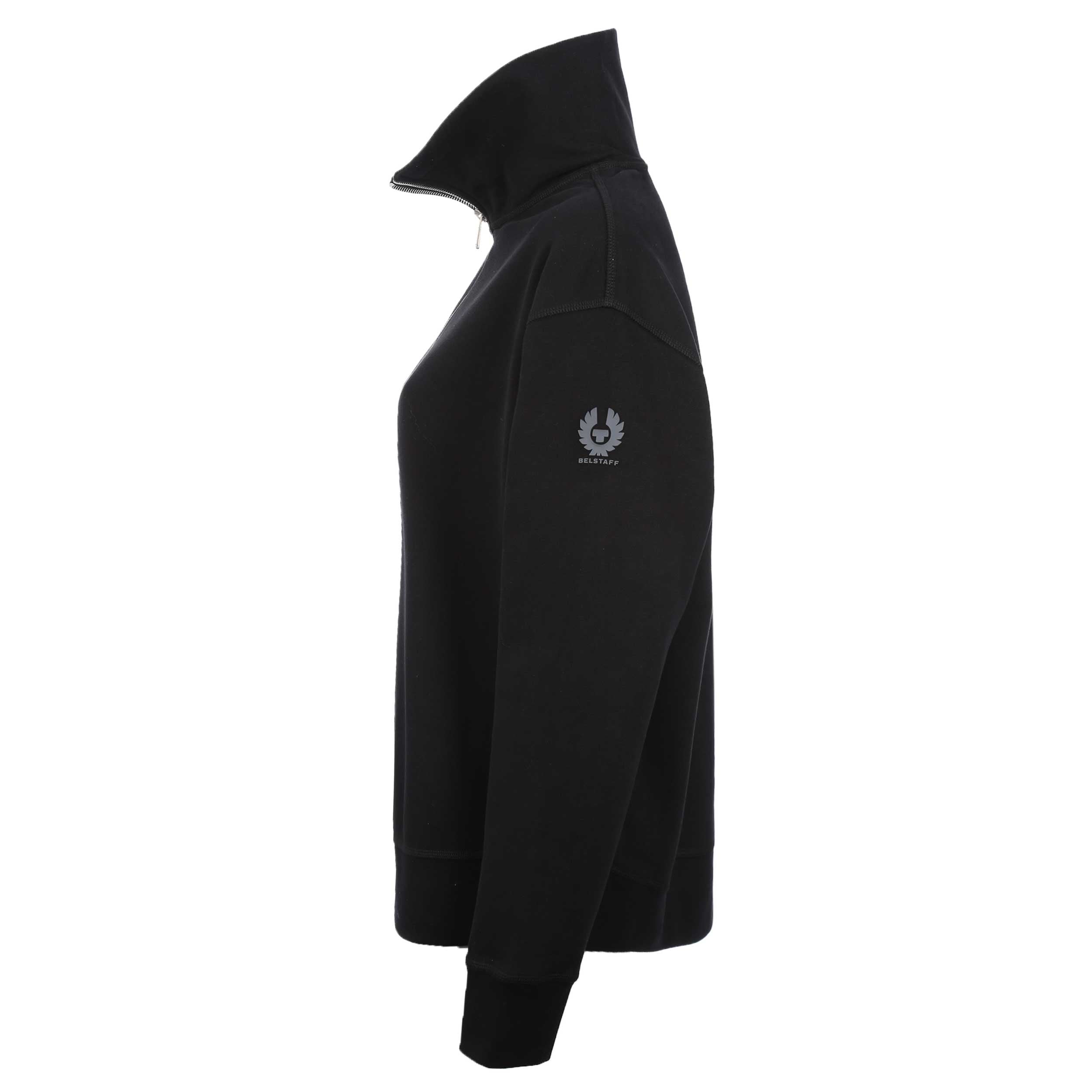 Belstaff Signature Quarter Zip Ladies Sweatshirt in Black