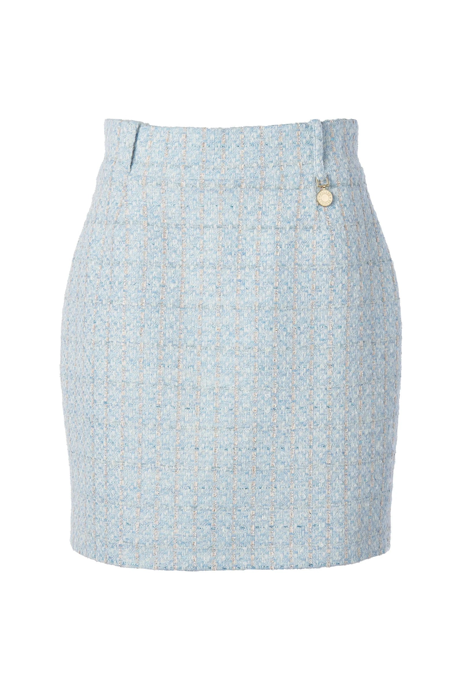 Holland Cooper Regency Skirt in Sky Blue Boucle