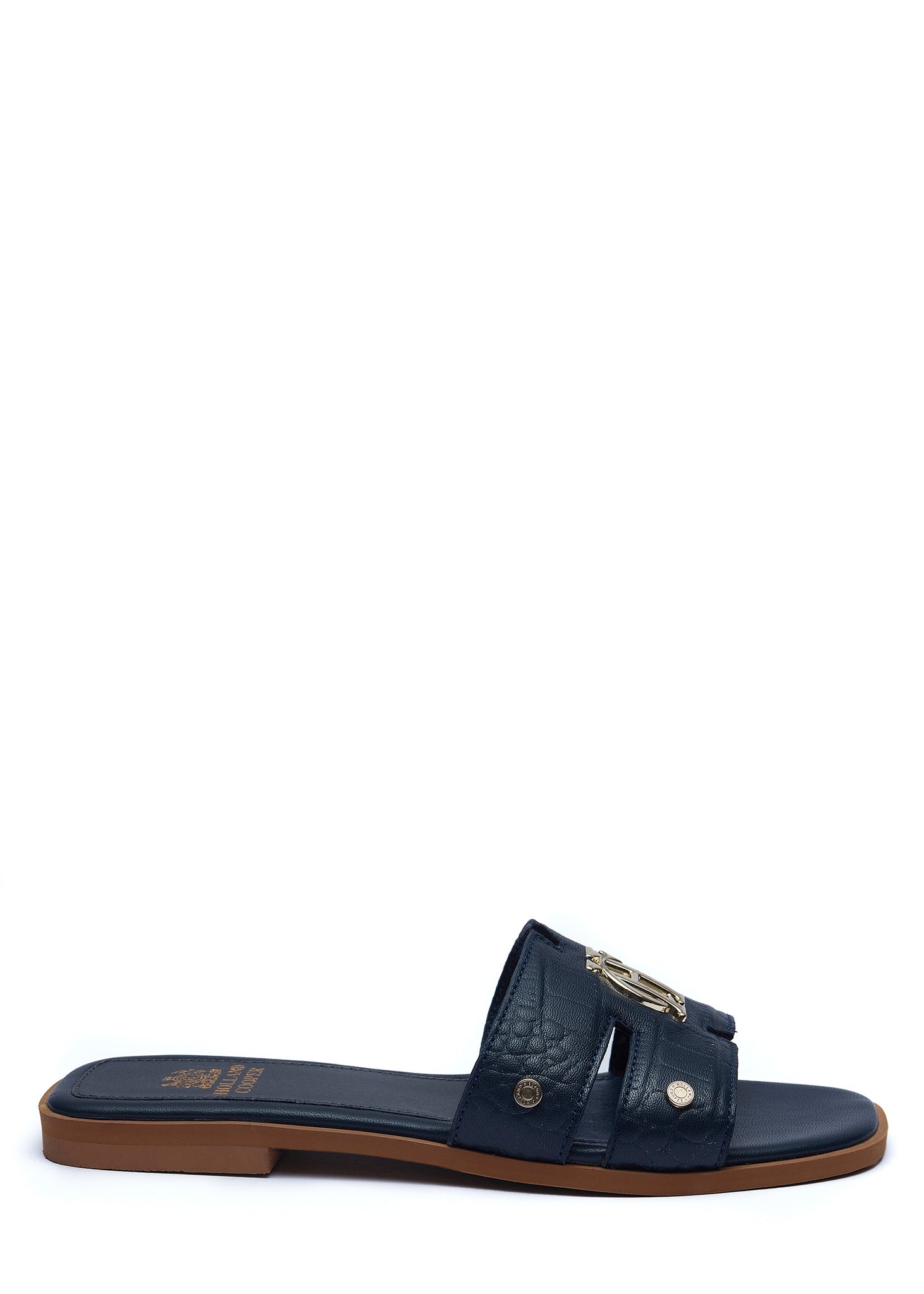 Holland Cooper Monogram Ladies Slider in Navy Croc