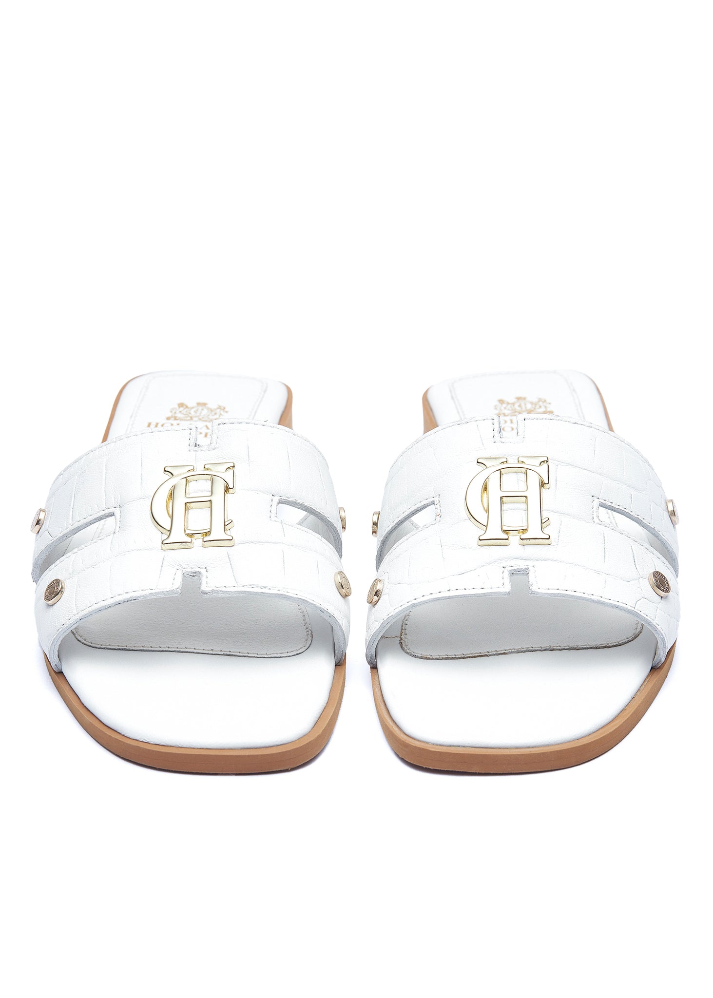 Holland Cooper Monogram Ladies Slider in White Croc