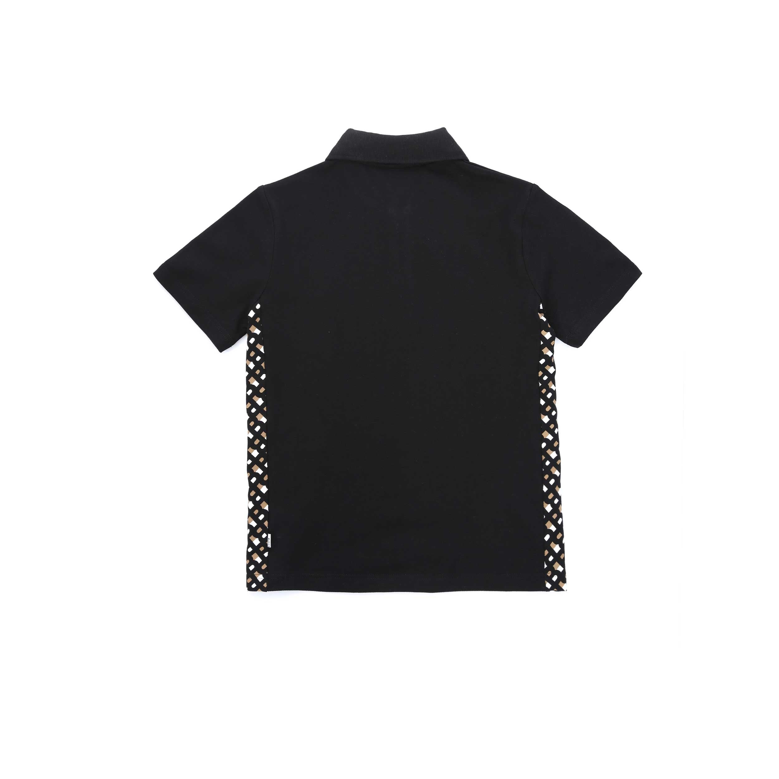 BOSS Kids HB Logo Panel Polo Shirt in Black