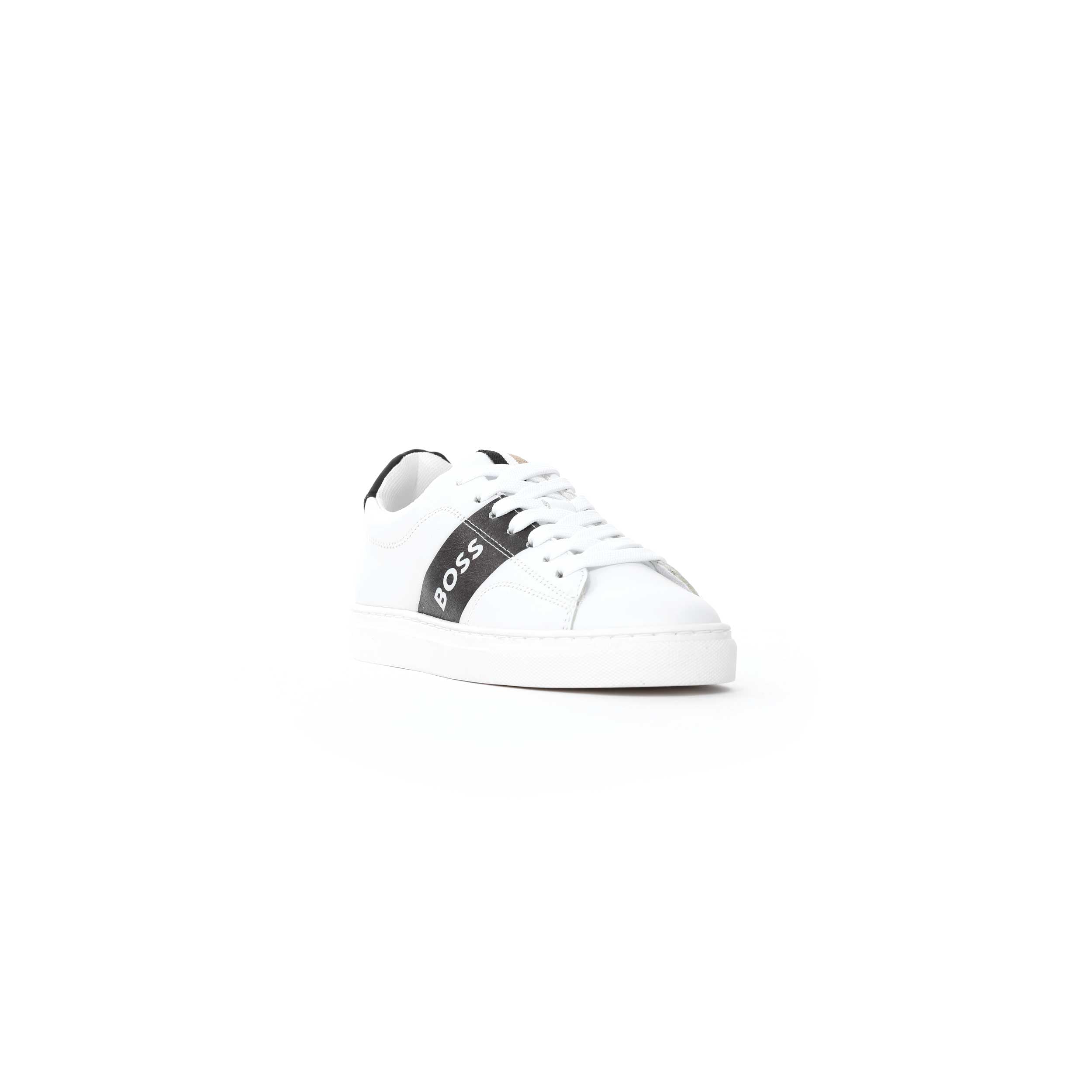 BOSS Kids Logo Cup Sole Trainer in White