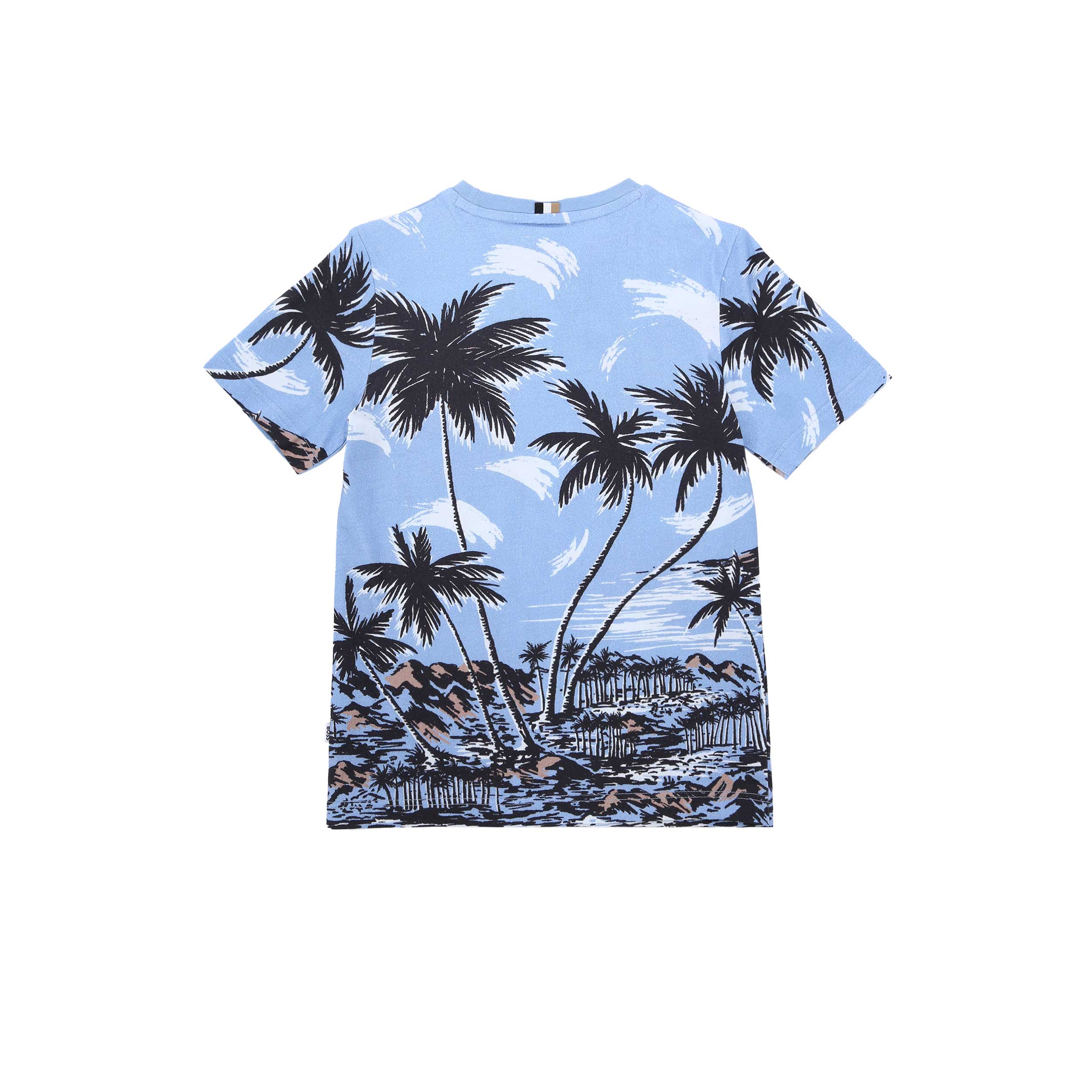 BOSS Kids Palm T-Shirt in Sky Blue