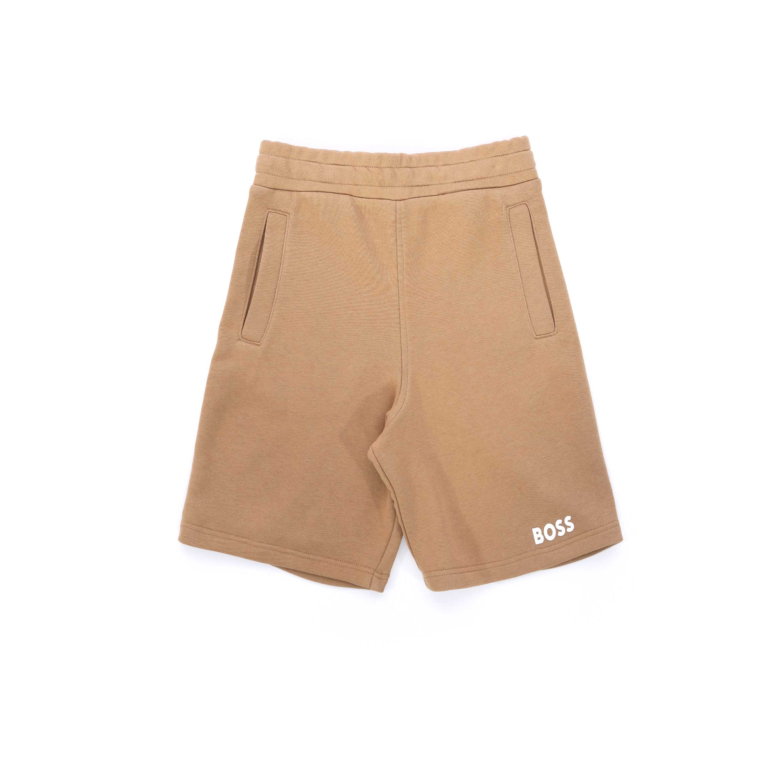 BOSS Kids Plain Sweat Short in Beige