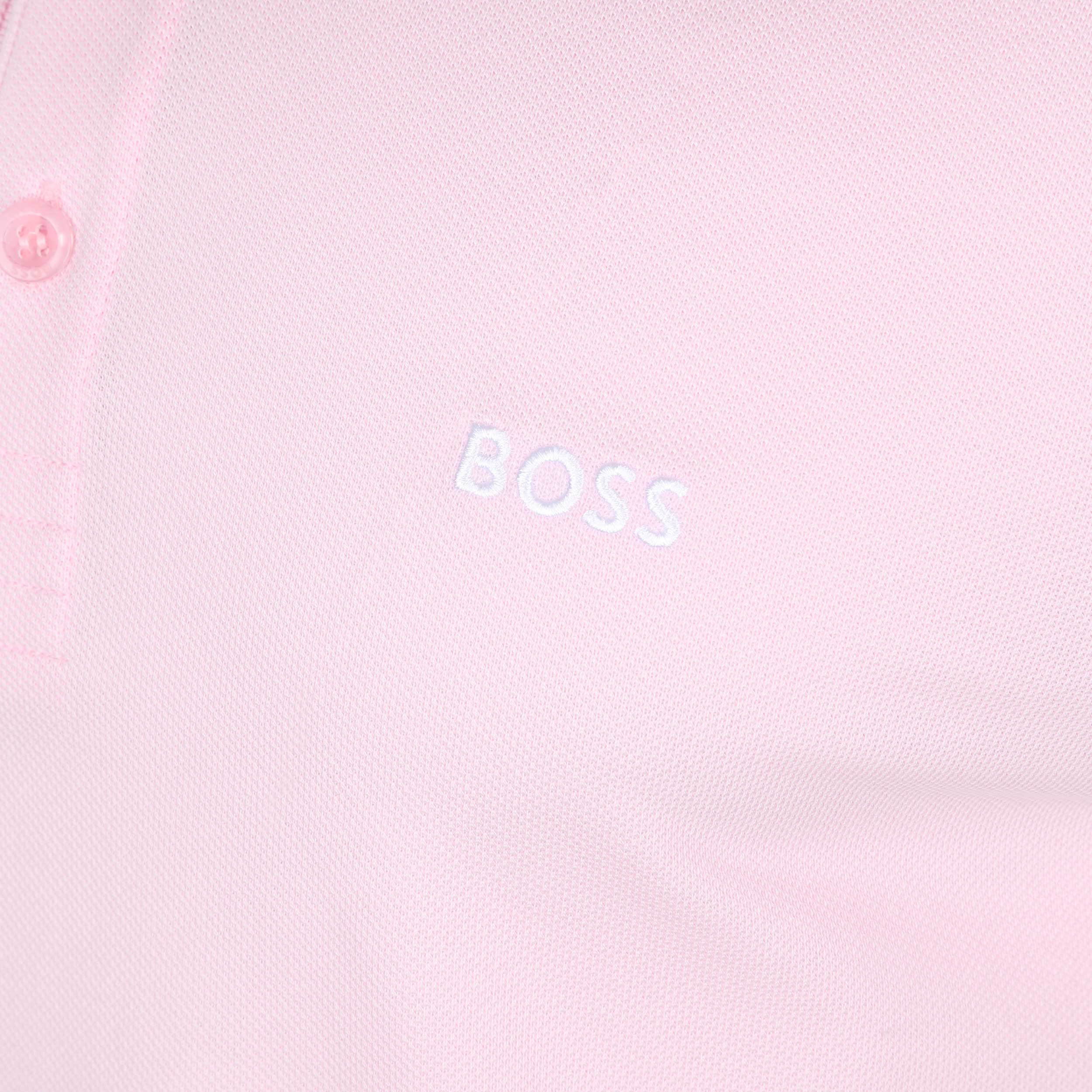 BOSS Paddy Polo Shirt in Pink & Grey