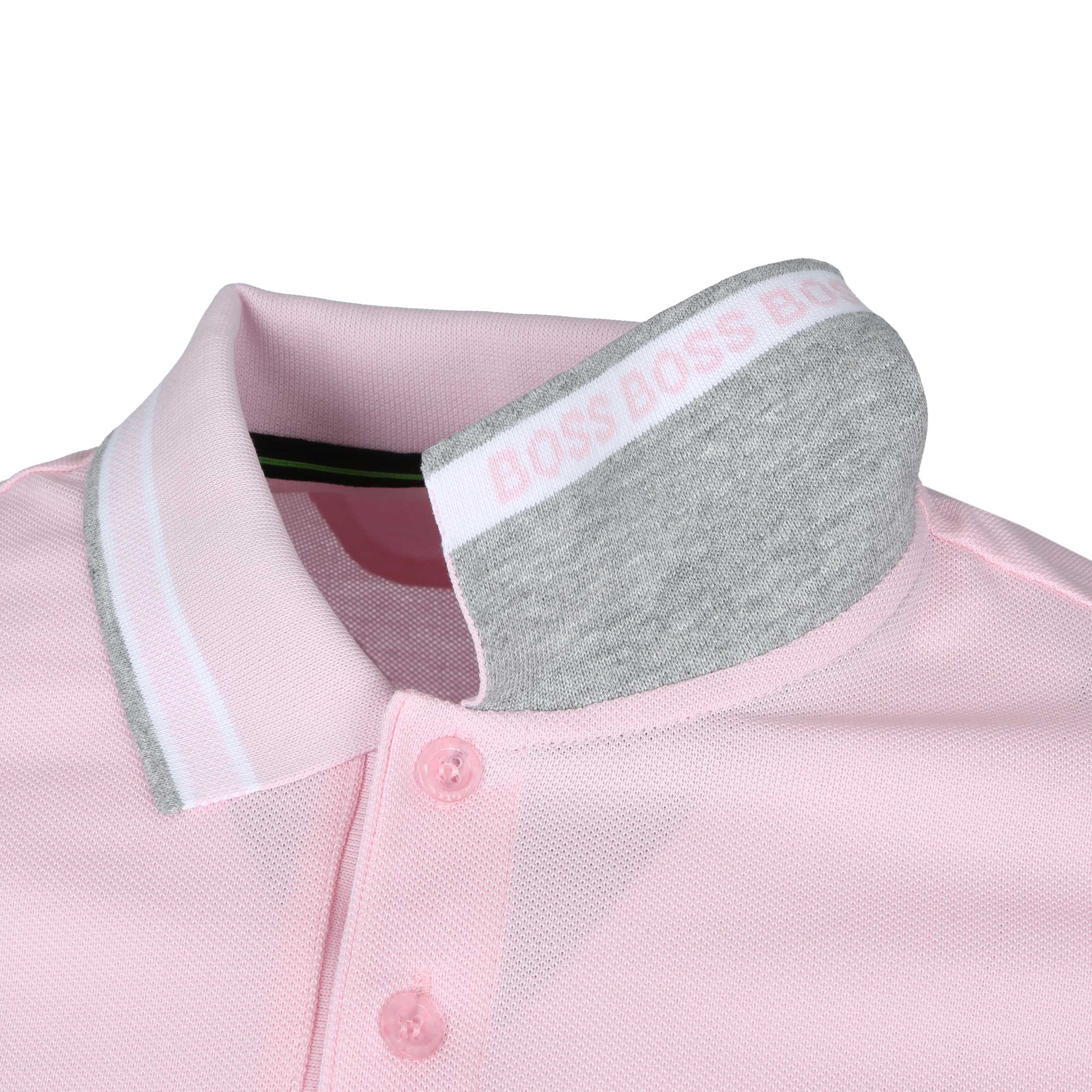 BOSS Paddy Polo Shirt in Pink & Grey