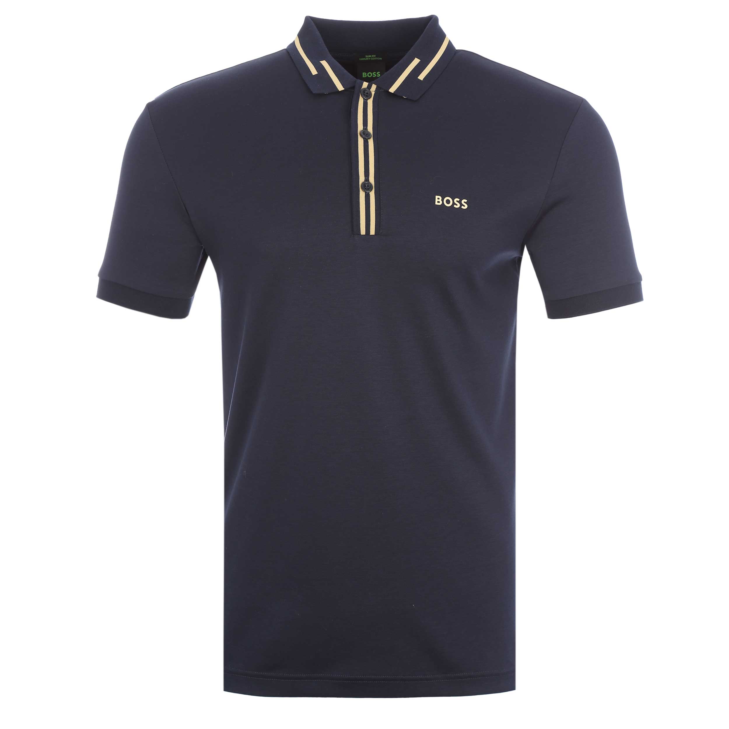 BOSS Paule1 Polo Shirt in Navy & Gold