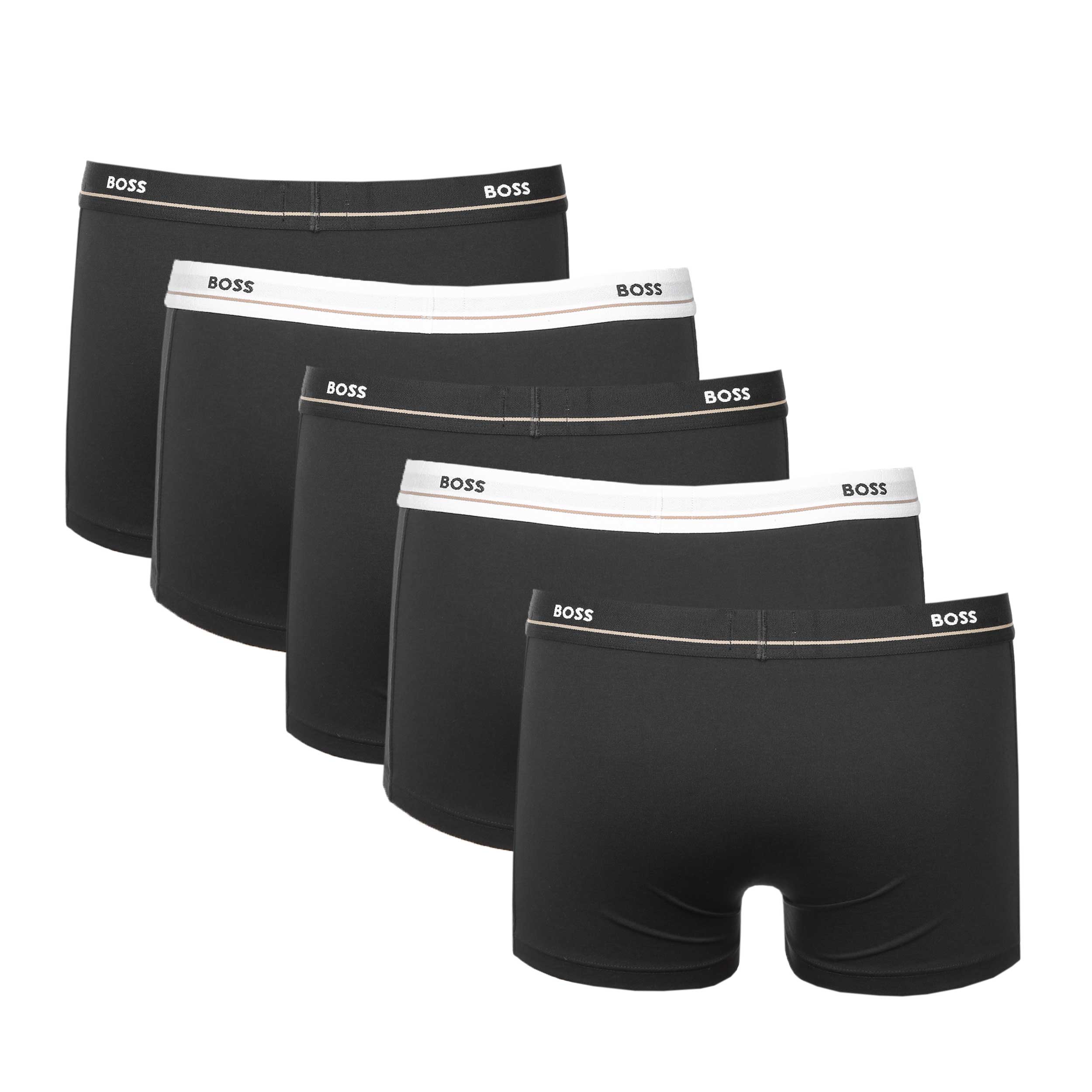 BOSS Trunk 5P Essential Underwear in Black