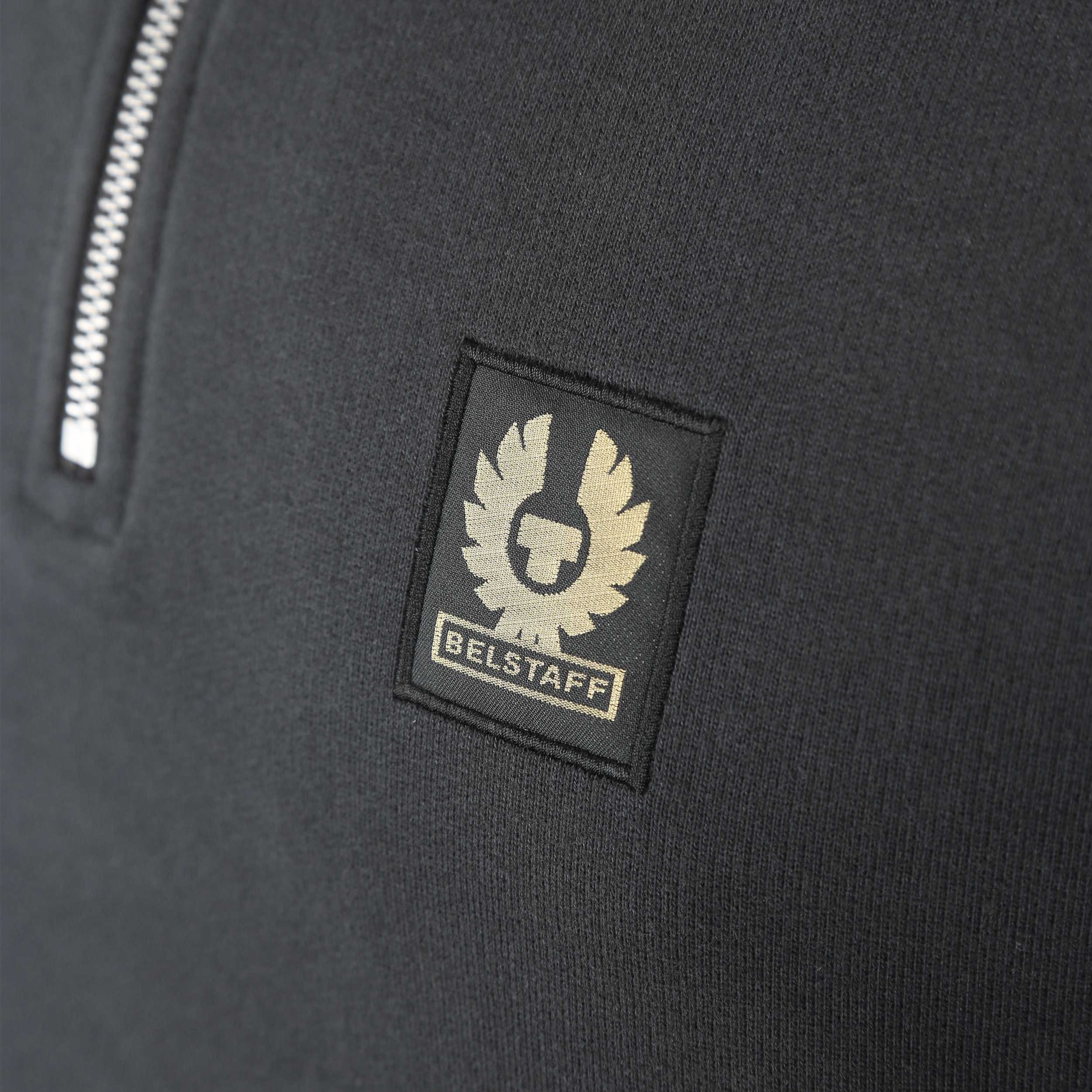 Belstaff Quarter Zip Sweat Top in Black