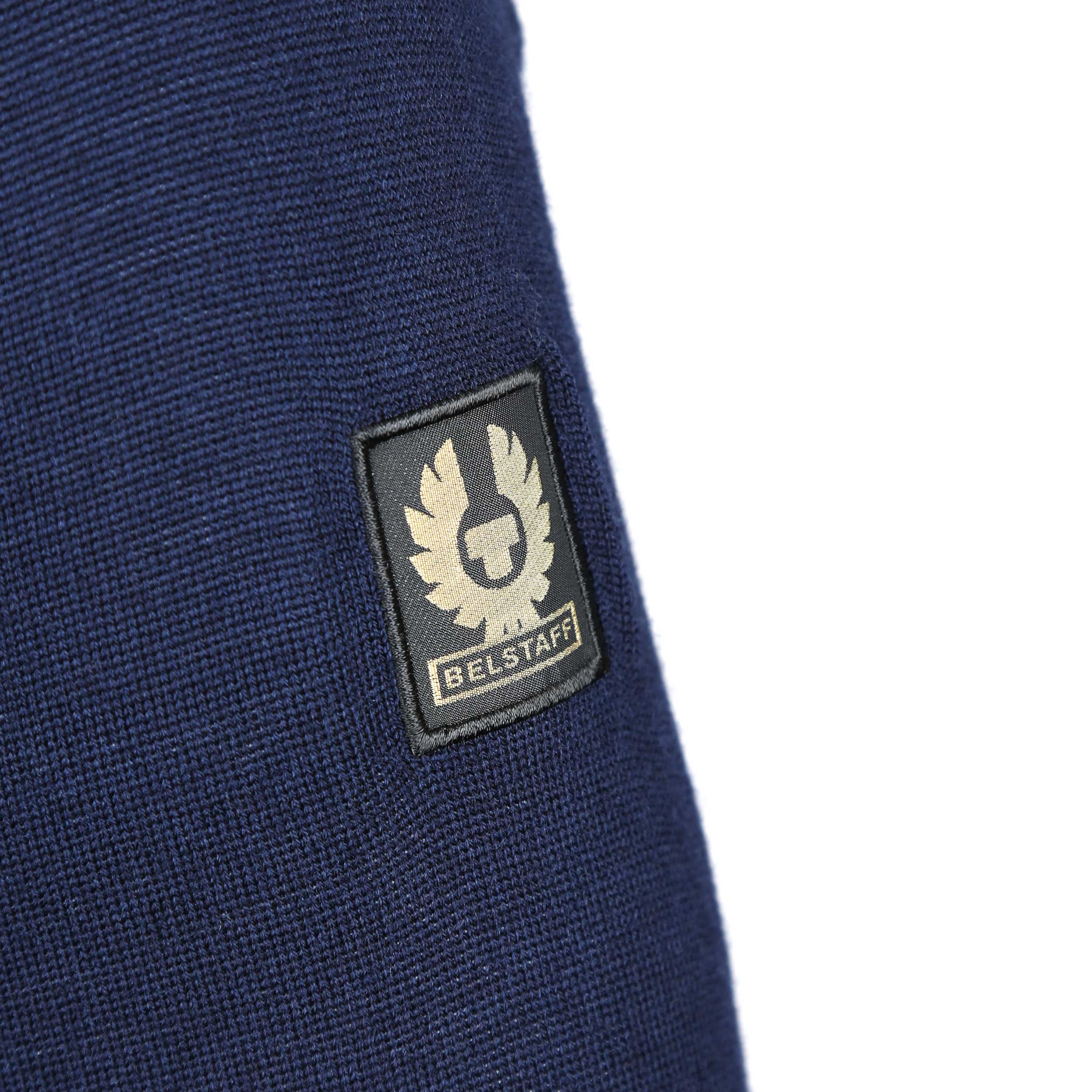 Belstaff Kirk Zip Polo Knitwear in Washed Navy