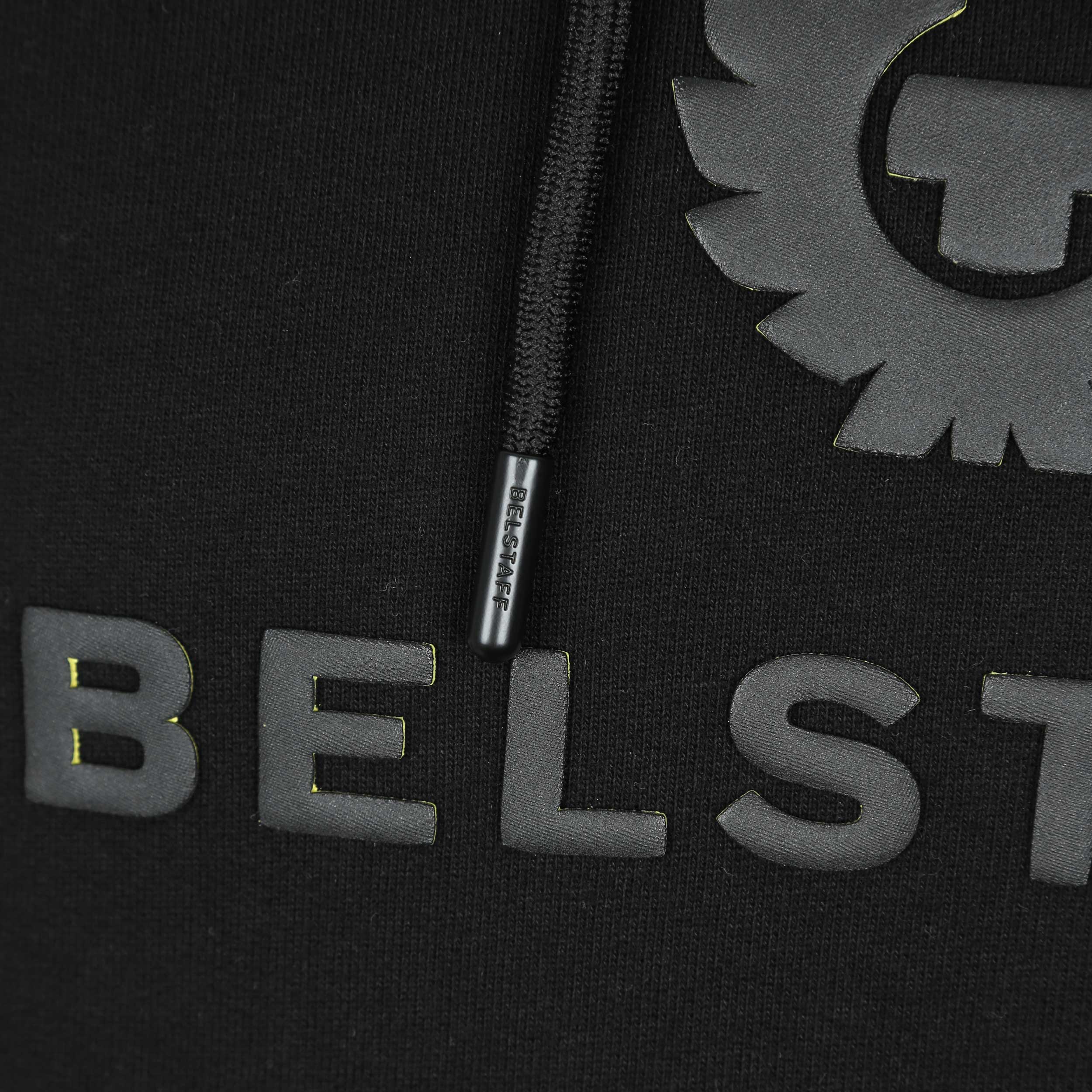 Belstaff Signature Hoodie Sweat Top in Black & Neon Yellow