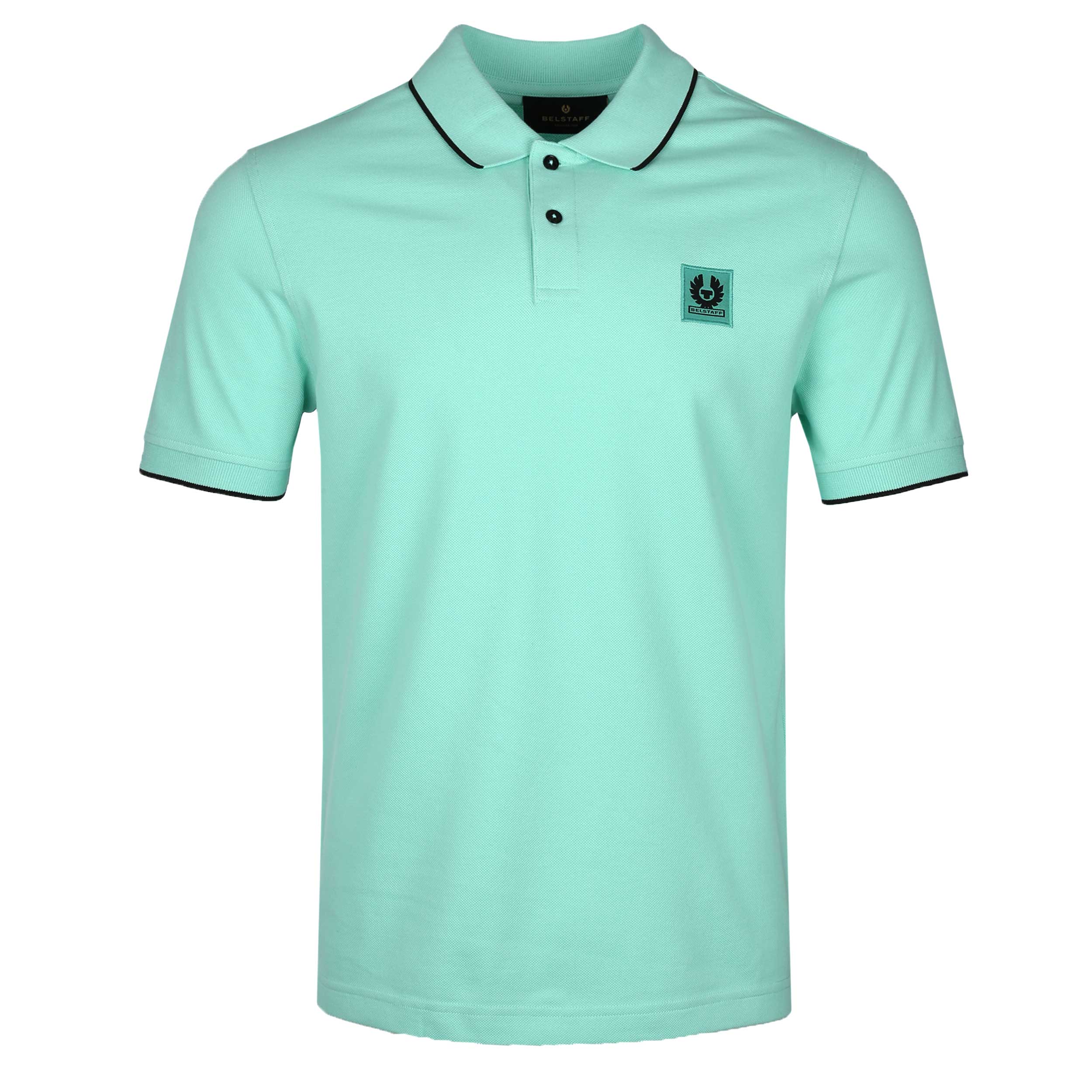 Belstaff Tipped Polo Shirt in Ocean Green