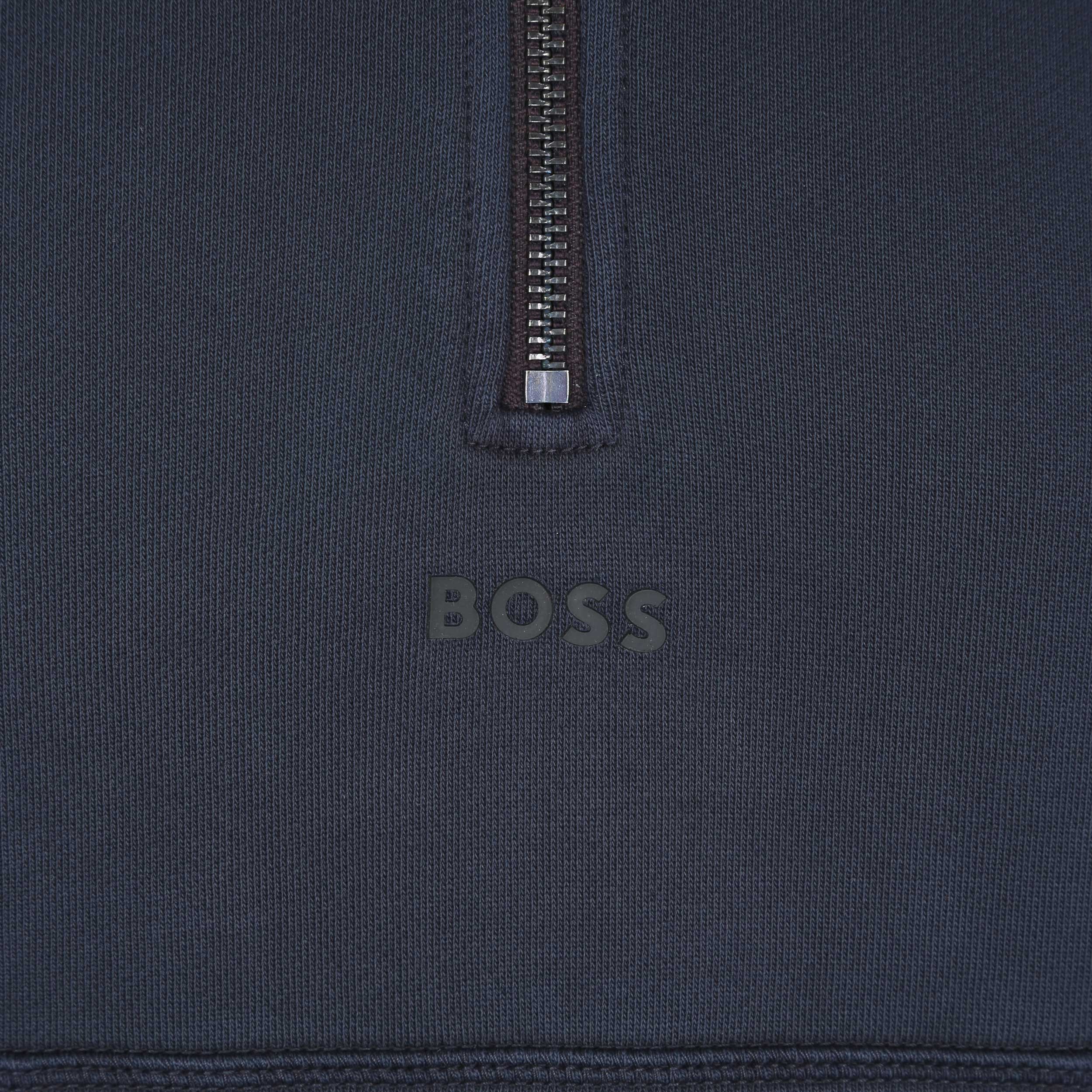 BOSS Zefadehalf Sweat Top in Navy