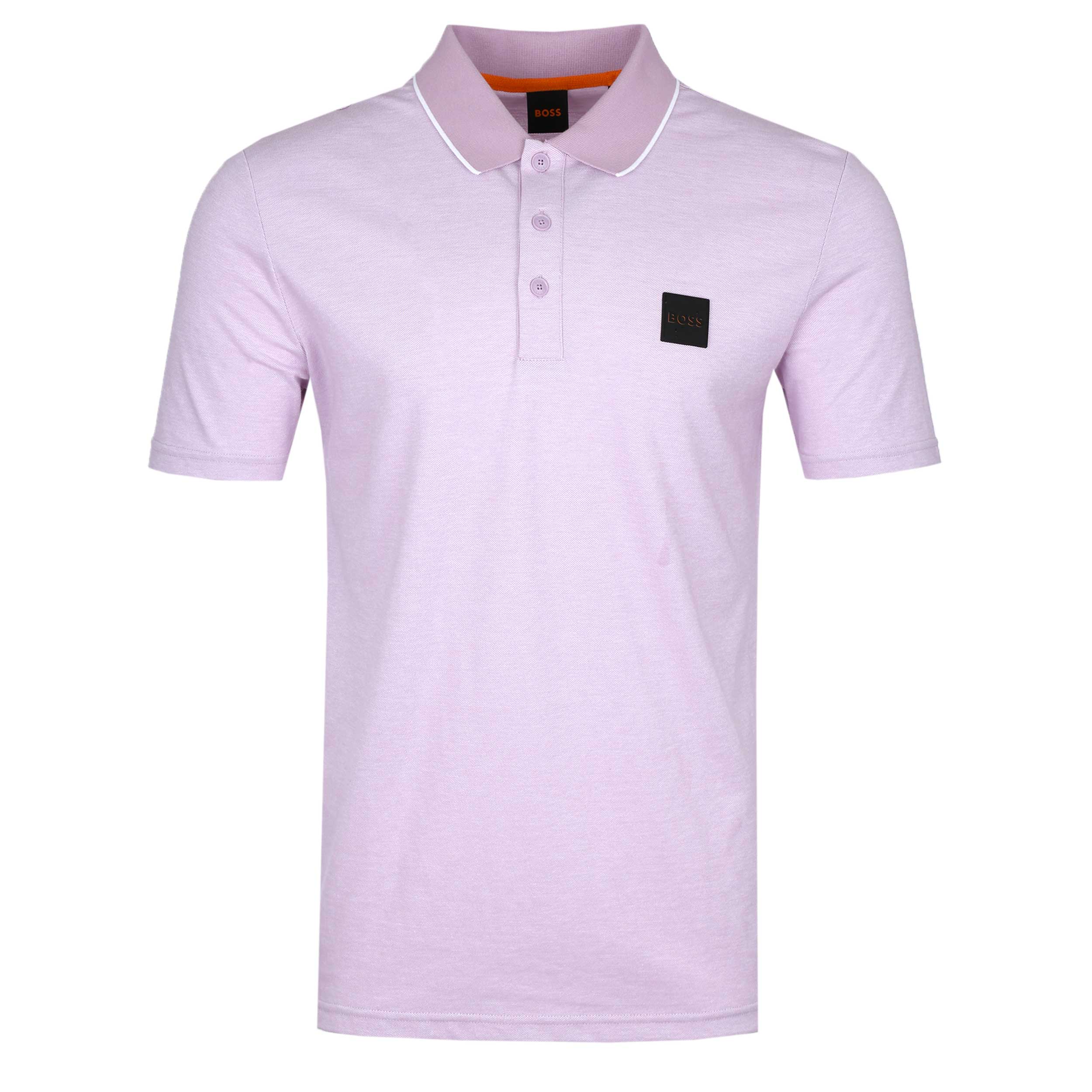 BOSS PeOxford Polo Shirt in Pastel Purple | BOSS | Norton Barrie