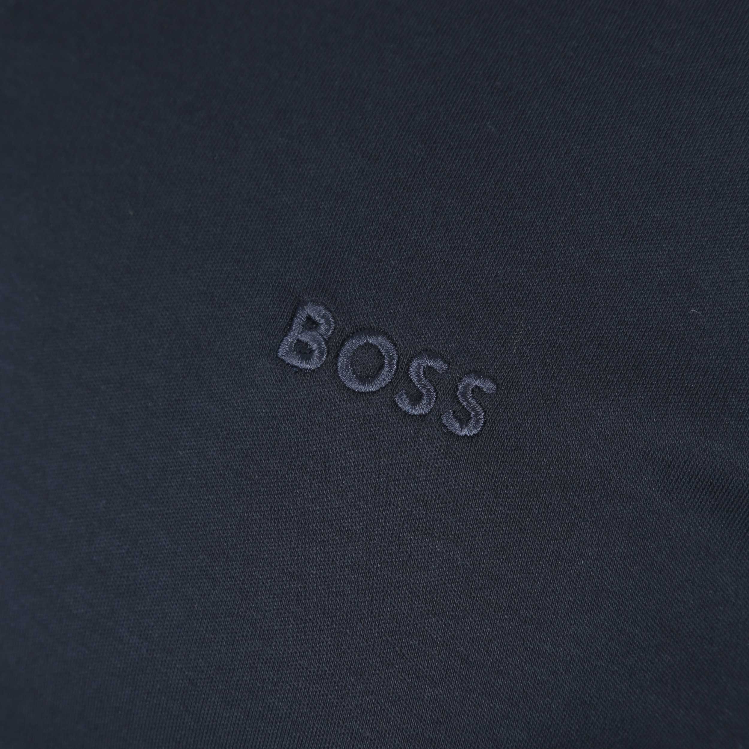 BOSS Pirol Long Sleeve Polo Shirt in Navy