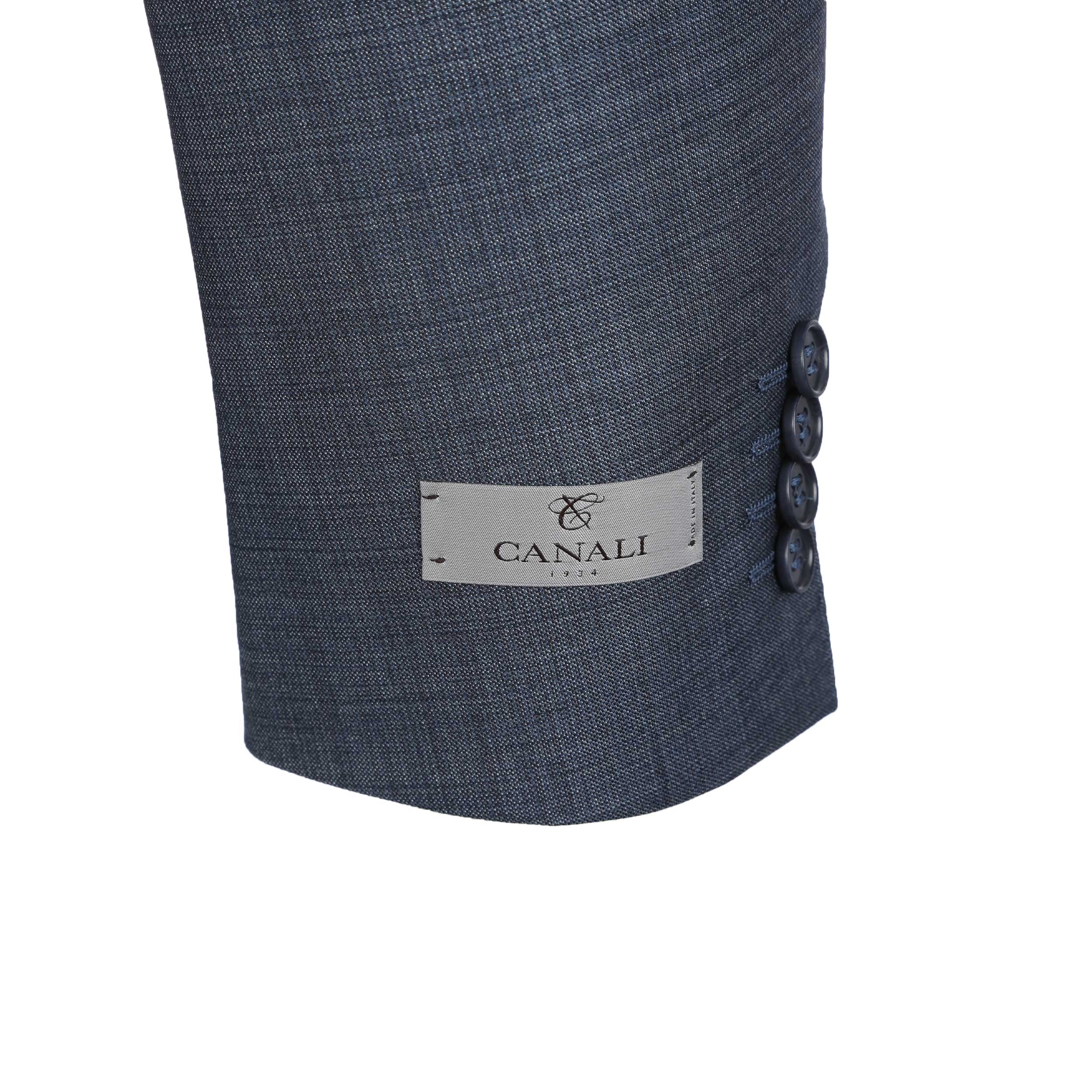 Canali Blue Grey Notch Lapel Suit in Denim Blue