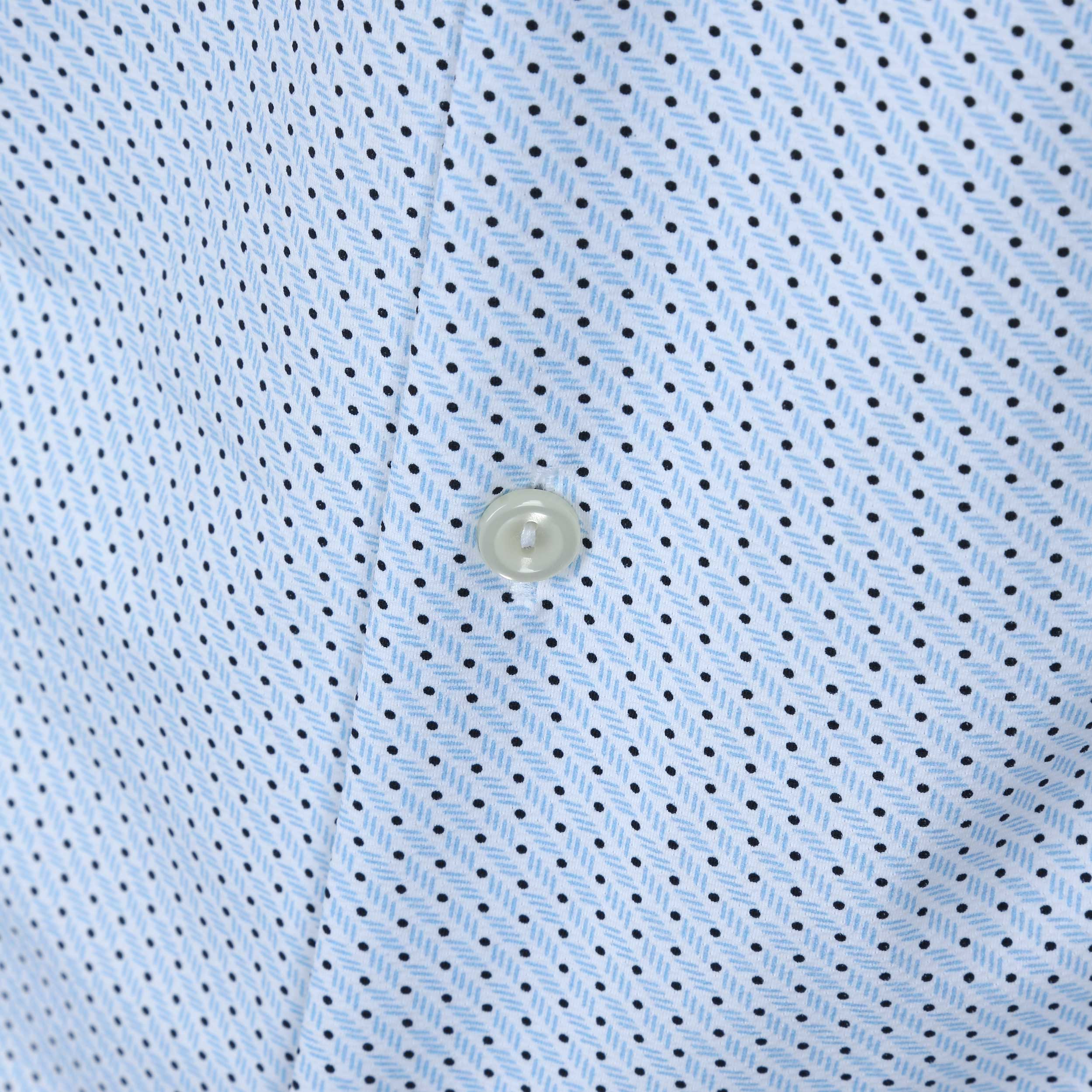 Eton 4 Way Stretch Pin Dot Shirt in Sky Blue