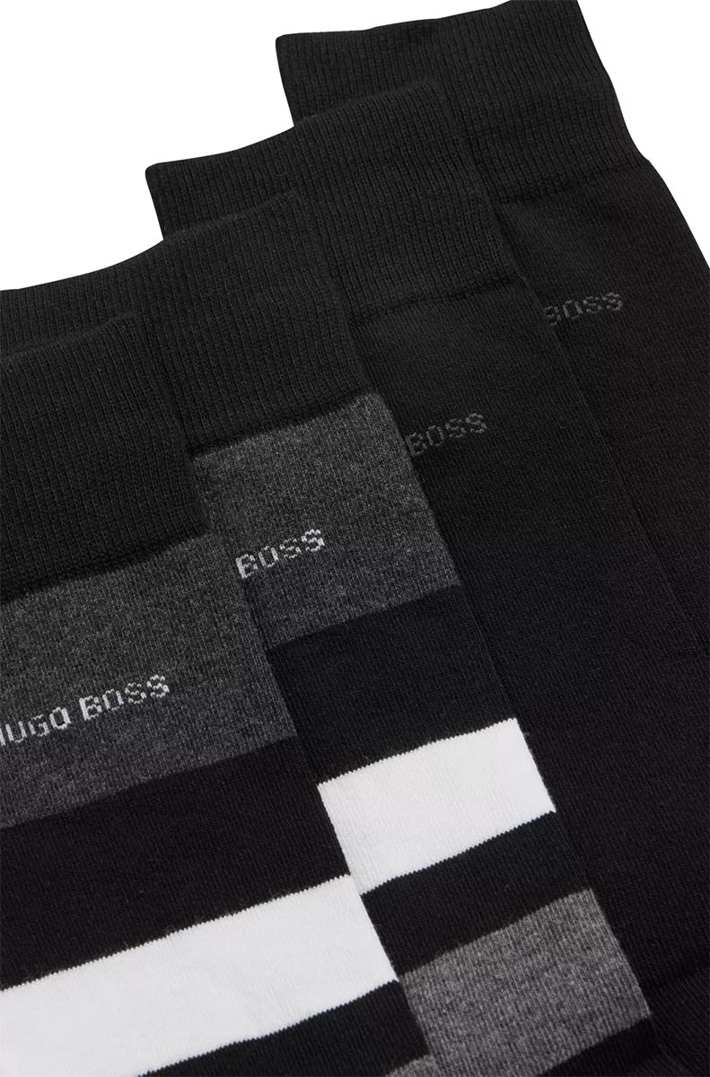 BOSS 2 Pack RS Stripe CC Sock in Black