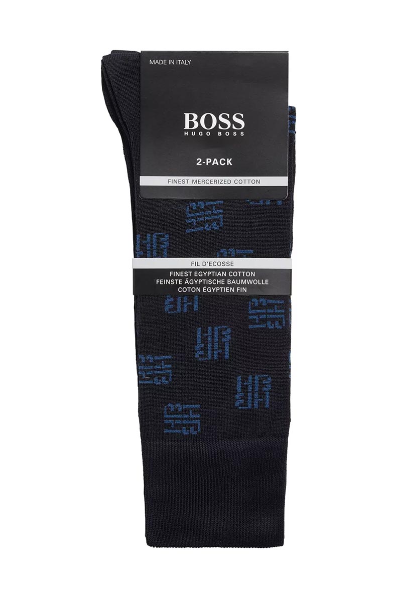 BOSS 2 Pack RS Mini Pattern MC Sock in Navy