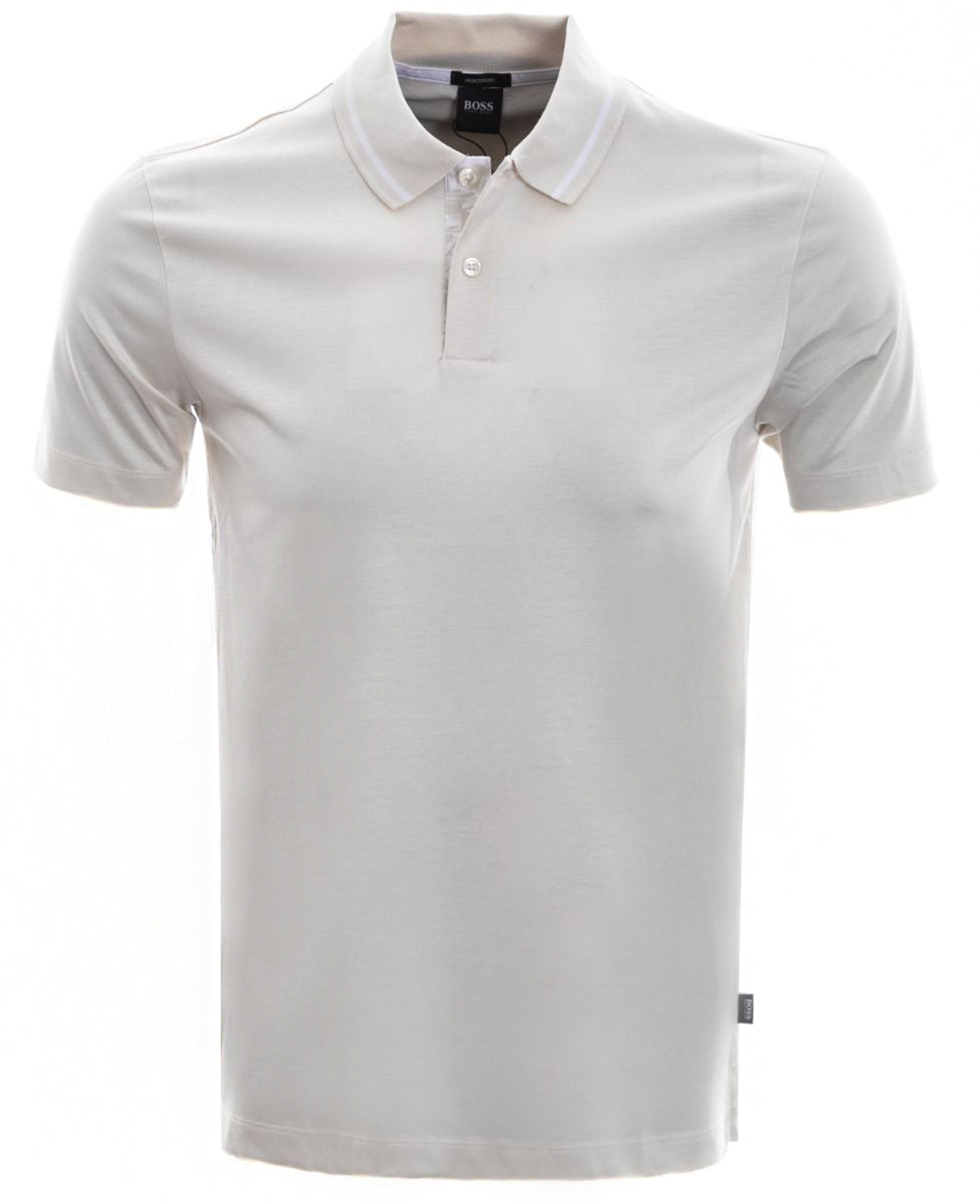 BOSS Parlay 124 Polo Shirt in Off White