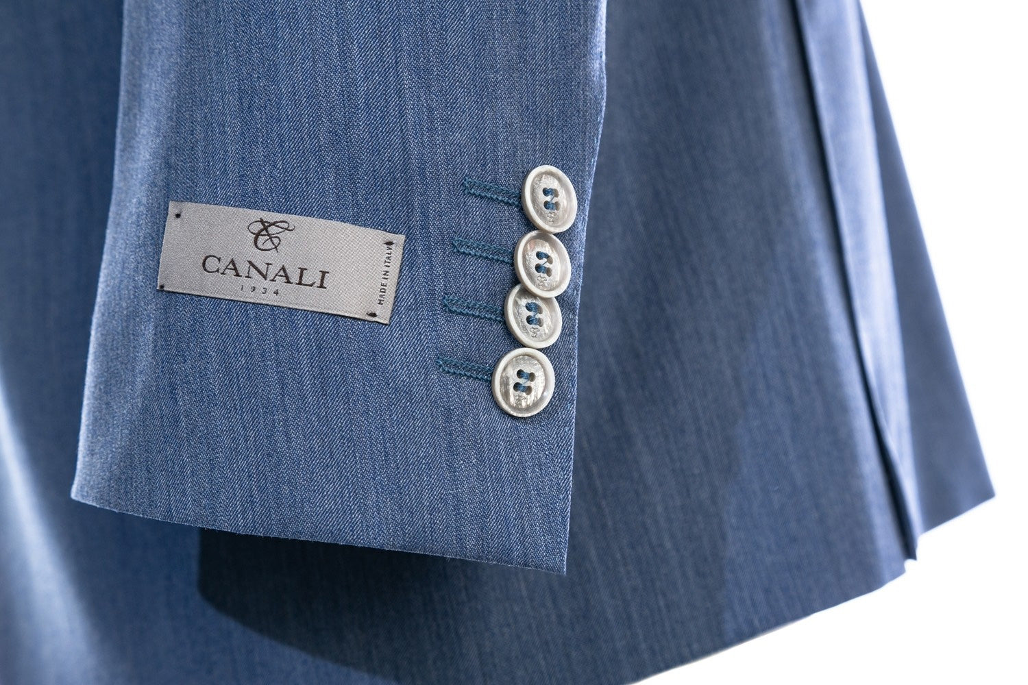 Canali Peak Lapel Suit in Sky Blue