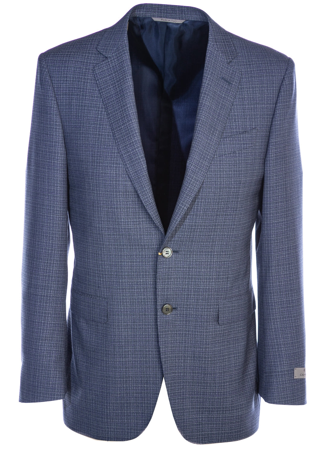 Canali Weave With Notch Lapel Suit in Blue