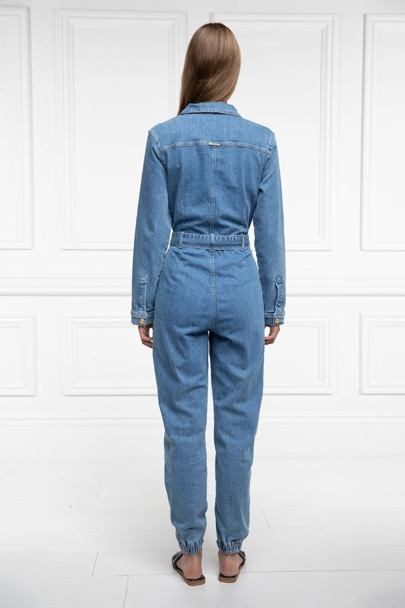 Holland Cooper Denim Jumpsuit in Vintage Indigo