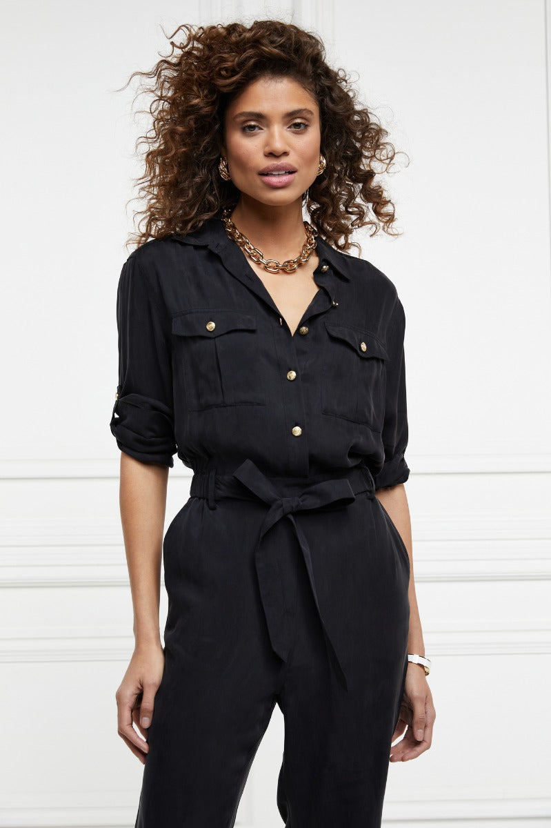 Holland Cooper Utility Jumpsuit in Black