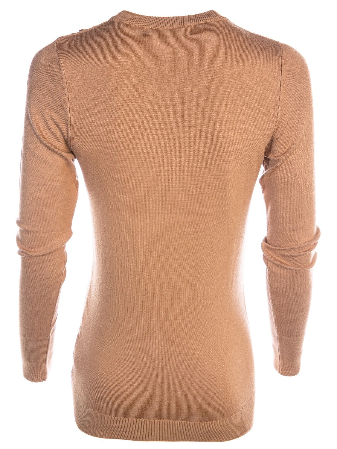 Holland Cooper Luxe Crew Neck Ladies Knitwear in Dark Camel