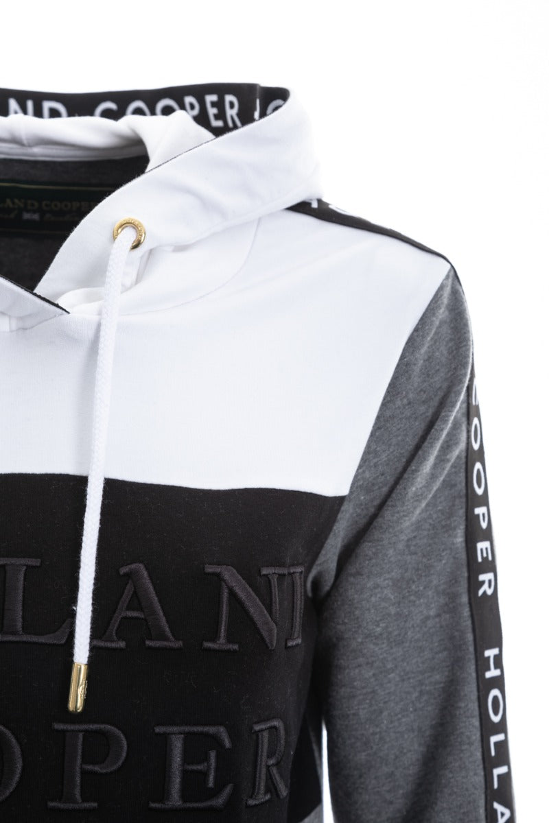 Holland Cooper Deluxe Ladies Hoodie Sweatshirt in White, Grey & Black