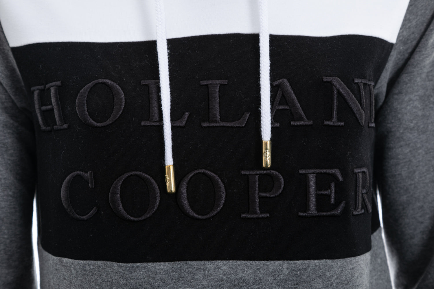 Holland Cooper Deluxe Ladies Hoodie Sweatshirt in White, Grey & Black