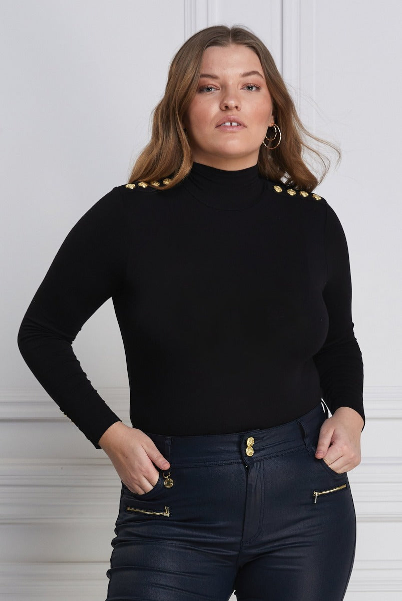 Holland Cooper Long Sleeve Bodysuit in Black