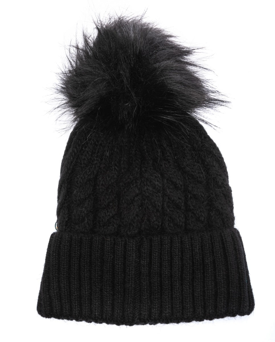 Holland Cooper Windsor Ladies Bobble Hat in Black