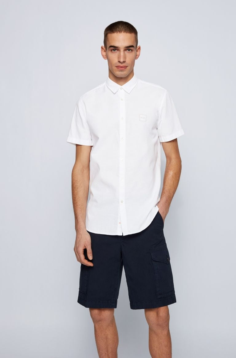 BOSS Magneton_1_Short Short Sleeve Shirt in White