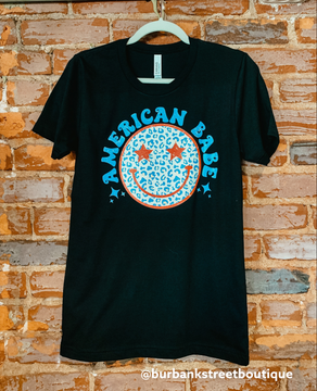 American Babe- Black Tee