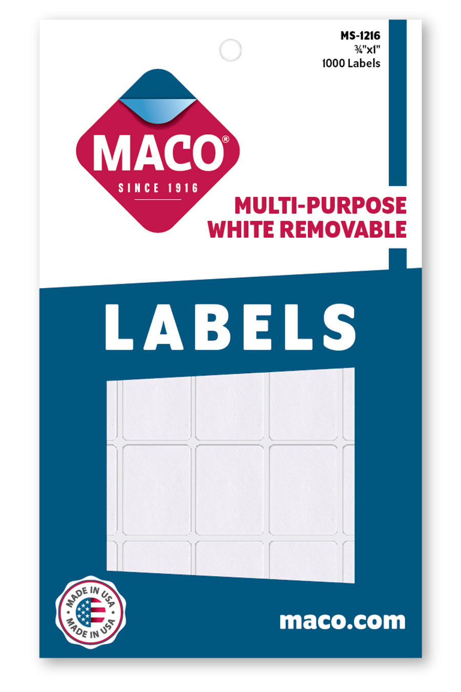 White Multi-Purpose Labels, 3/4