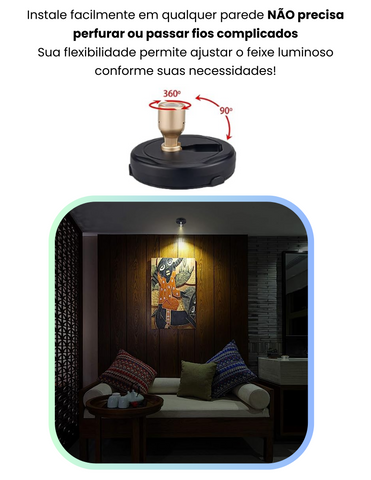 Spot Flexível Luz de LED - Sem fio com Controle Remoto