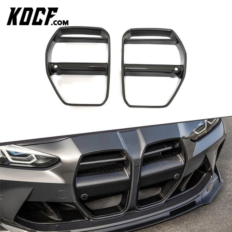2021+ M3 G80 M4 G82 G83 Front Grille V Style Dry Carbon Fiber Front Bumper Grille For BMW G80 G82 G83