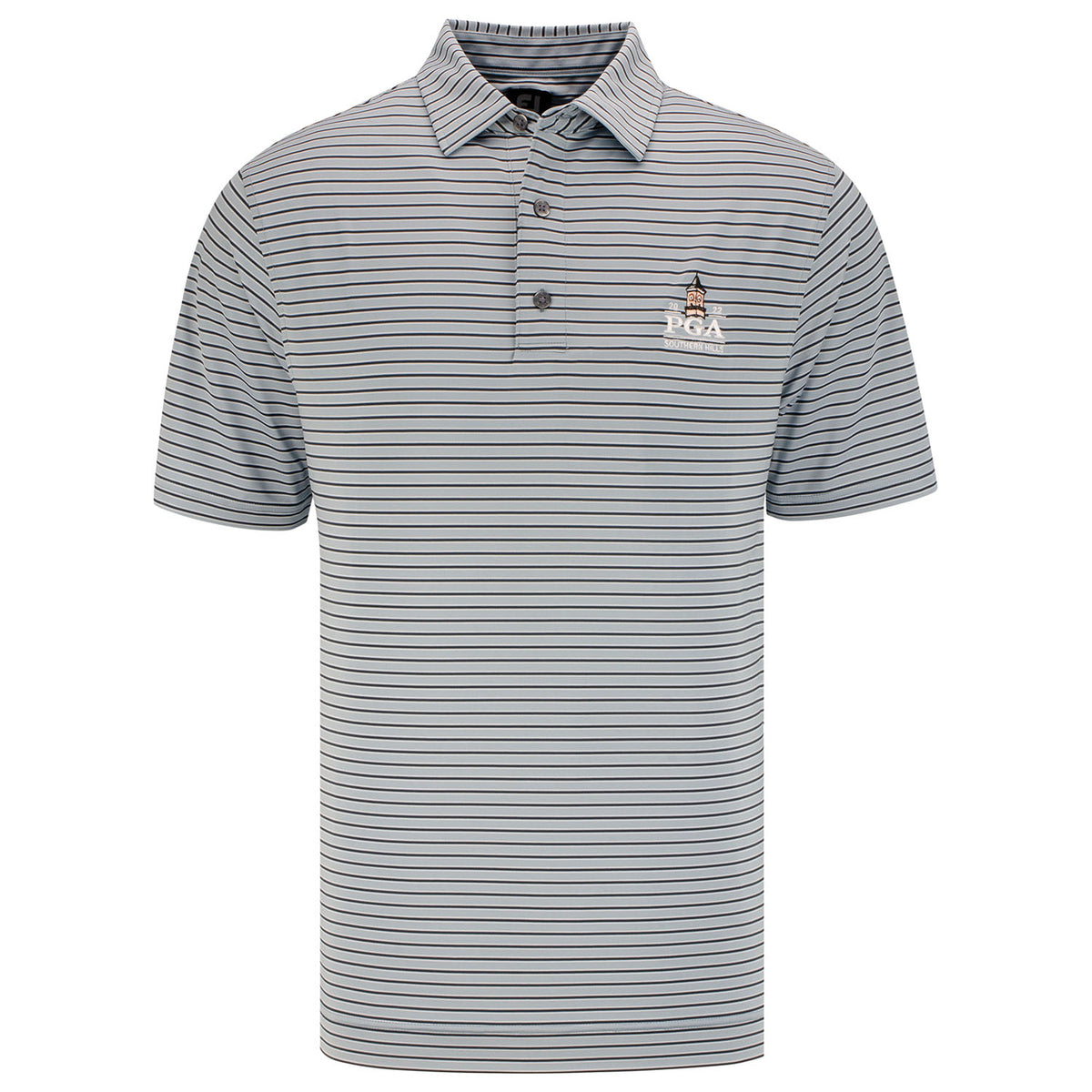 FootJoy ProDry® Performance Lisle Stretch Pinstripe in Grey- Front View