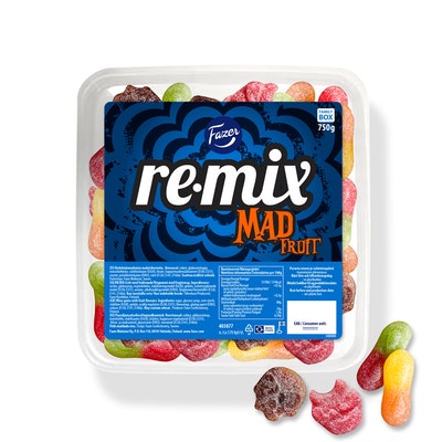 Fazer Remix Mad Fruit Mix loose candy box 750 g – 