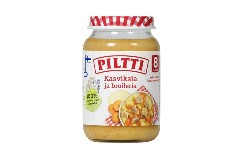Piltti 190g Vegetables and chicken children's meal 8 months 12 pcs –  