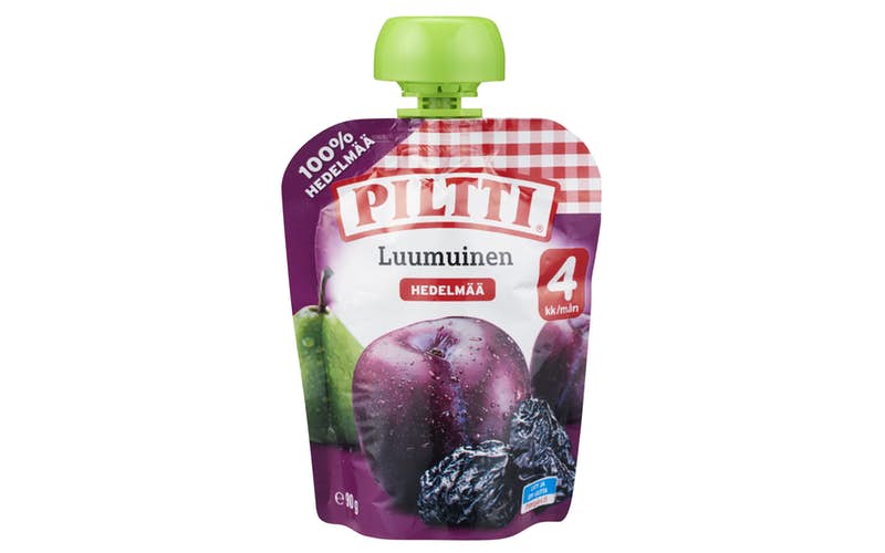 Piltti 90g Plum fruit puree 4 months portion bag 8 pcs – 