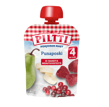 Piltti 90g Plum fruit puree 4 months portion bag 8 pcs – 