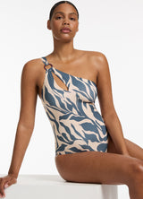 LaPalma Lace Up Bandeau One-Piece Swimsuit by Seafolly Online, THE ICONIC